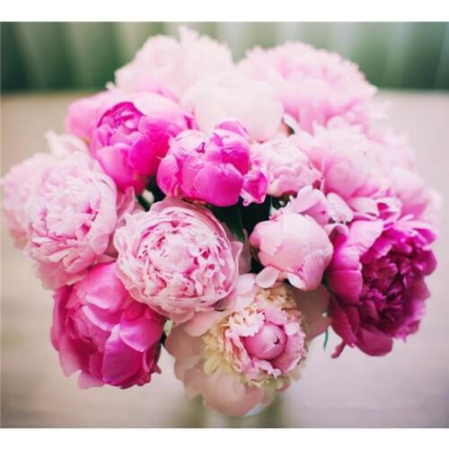 5D Diy Diamond Painting Flower Cross Stitch Resin Square/round Sets Decorative Embroidery Peony Picture By Numbers Sale