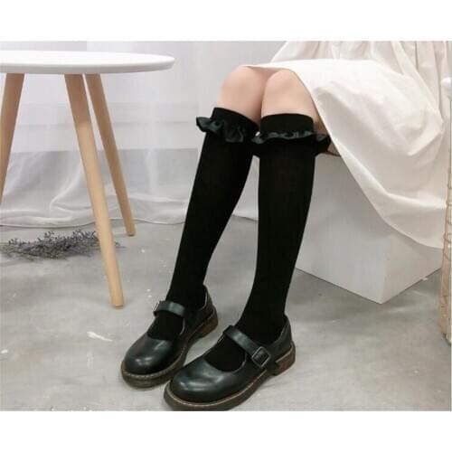 Anime Cosplay Lolita Maid Girls ribbon Top Socks Leggings Sexy Cotton Stocking B737