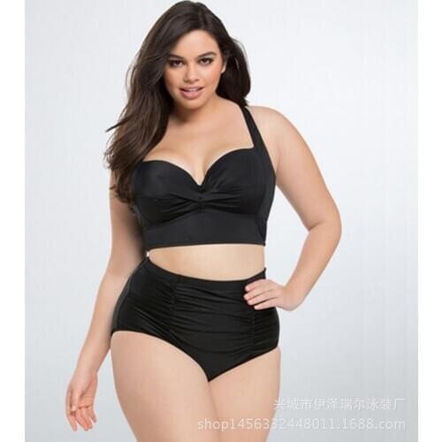 Large Size Bikini High Waist Split Swimsuit Swimwear Female Bandage Bikini Set Biquini Bathing Suit Women