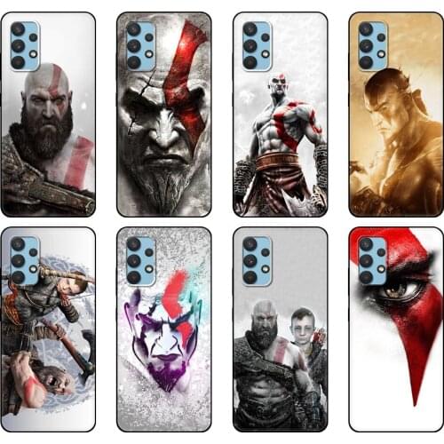 Black tpu Case For Samsung galaxy A32 A42 A52 A72 4g 5g S21 PLUS ultra back cover God of War Kratos