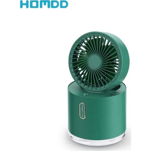 HOMDD New Folding Humidifier Electric Fan USB Charging Desk Top Shaking Head Humidifier Air Conditioning Fan With Night Light