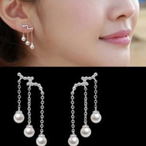 Personality Earring for Women Pearl Long Tassel Earrings Jewelry 2021