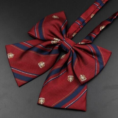 School Uniform Bow Tie Set For Boys Girls Polyester Plaid Striped British Slim Necktie Bowtie Party Student Children Accessories