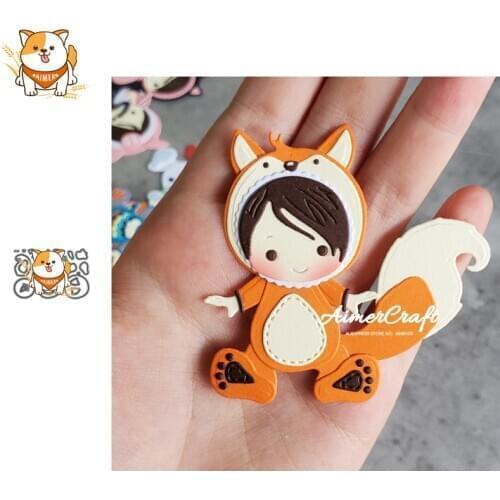 Fox Baby Animal Metal Cutting Dies Mold Knife Scrapbooking Stencil DIY Embossing Craft Die Cuts Card Making New Dies For 2020