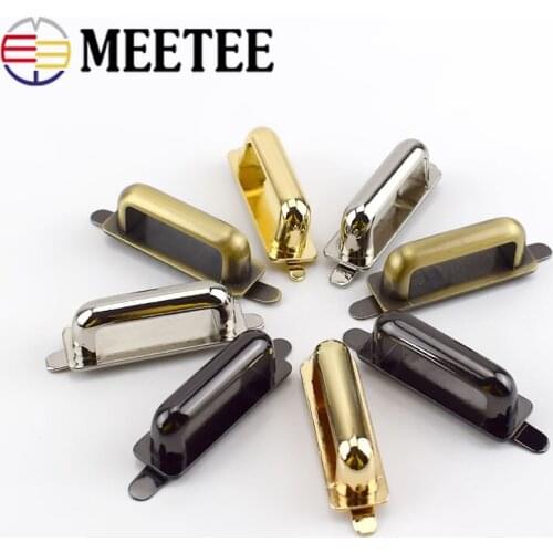 Meetee 4pcs 25*9mm D Ring Metal Buckles Bridge Connector Hanger Bags Clip Hardware Decoration for Sewing Luggage Accessories