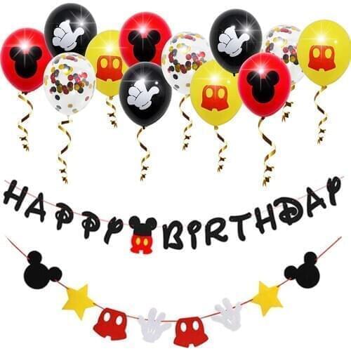 Mickey mouse party baby shower boys favor 1old birthday anniversaire diy banner decoration cake topper accessories birthday Gift