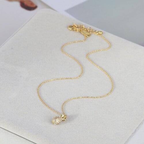 Fashion design Gold plated zircon Pineapple style shiny fancy gift jewelry