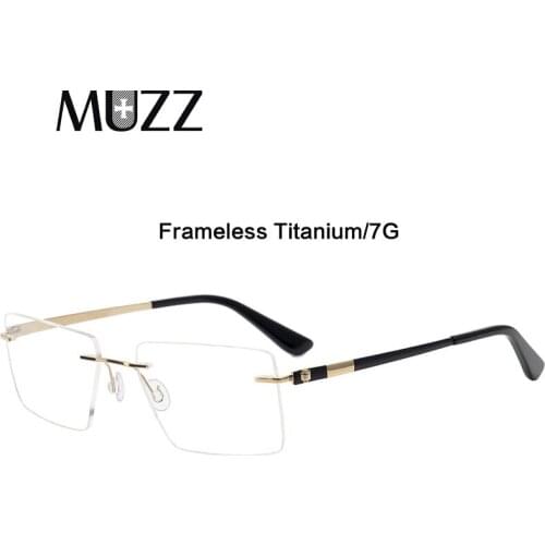 Frameless Pure Titanium Square Glasses Frame Men Rimless Optical Prescription Eyeglasses Resin Hyperopia 2022 New Women Eyewear