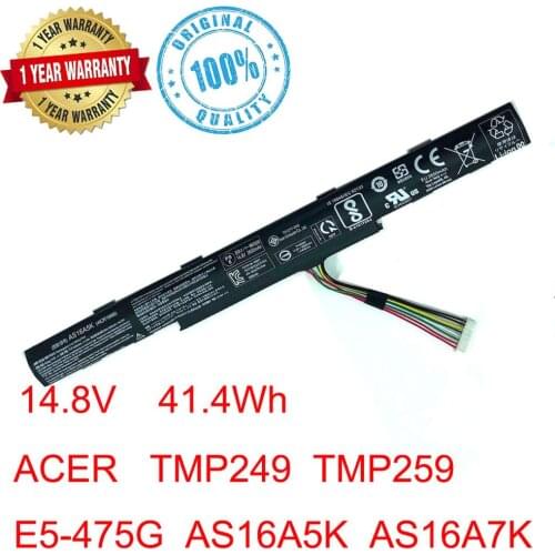 Original Laptop Battery for Acer AS16A5K AS16A7K AS16A8K Aspire E15 E5-475G 523G 575G 774G E5-575 E5-575-59QB 575T 774 Series