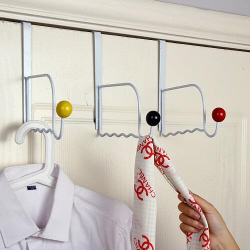 ORZ 3PCS Over Door Hanger Hook With Ceramic Bead Hanging Towel Rack Clothing Hat Bag Holder Hooks Bethroom Storage Organizer