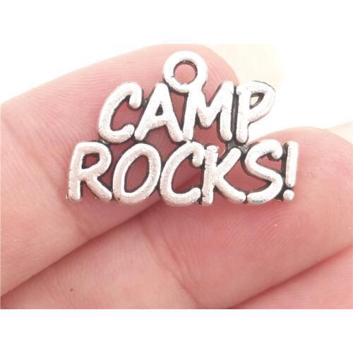 BULK 30 Zinc Alloy Camping Themed Message Camp Rocks Charms Antique Silver Plated Pendant Charm DIY 21*14mm 1.2g