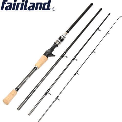 4-PCE Portable Carbon Casting/Spinning Fishing Rod 2.1m-2.4m Lure Fishing Rod with Korean Carbon Blank and Cork Wood Handle