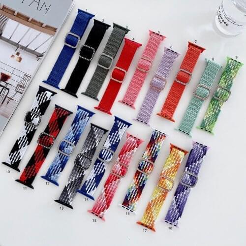 GOOSUU 40mm Strap for Apple watchbands 38mm 44mm 42mm Bohemia Elastic Belt solo loop Bracelet iWatch Series 6 5 4 3 2 1