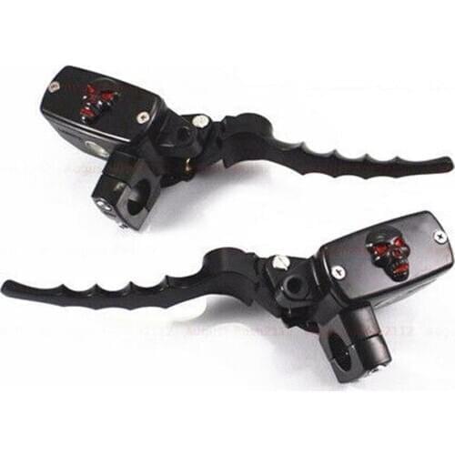 1" Handlebar Brake Clutch Reservoir Lever For Harley Honda Kawasaki Suzuki Cafe