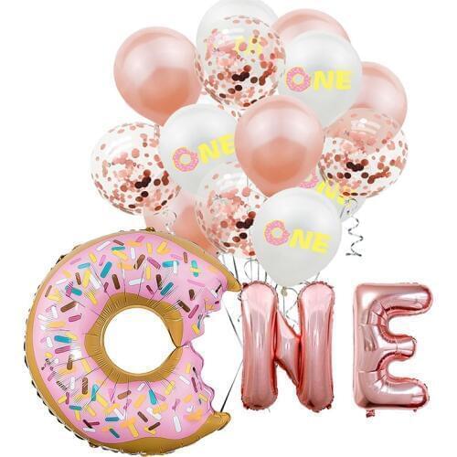Sweet Donut Balloons Donut Theme Kids Birthday Party Decoration Baby Shower Boy Girl Donut One Grow Up Ballon Helium Air Balls