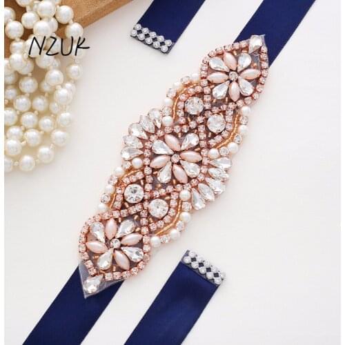 Rhinestones Wedding Belt Diamond Bridal Dress Belt Rose Gold Crystal Wedding Sash For Bridal Accessories Y106RG