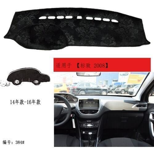 TOMMIA For Peugeot 2008 2014-16 Dashboard Pad Cover Dash Mat Anti-Sun Velvet Instrument