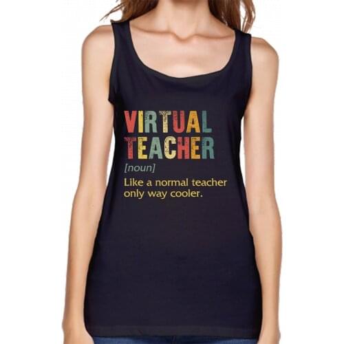 Virtual Teacher Definition Like Normal Teacher Tanks Top Loose Summer Style Comical Standard O-Neck Cotton Printing Gents Tanks