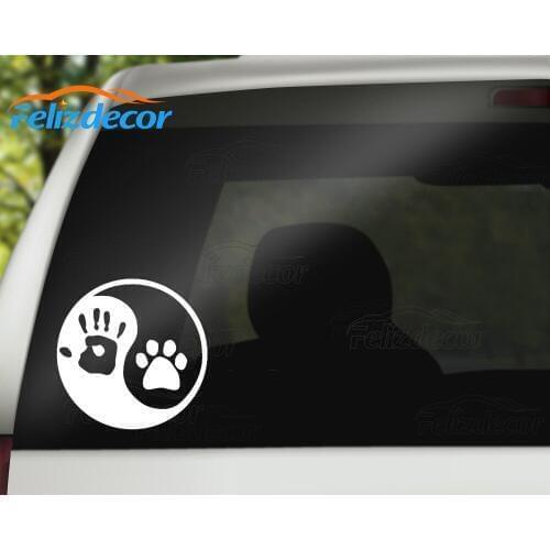 Funny Tai Chi With Handprints and footprints Vinyle Car Window Decor Car Styling Decals White and Black T145