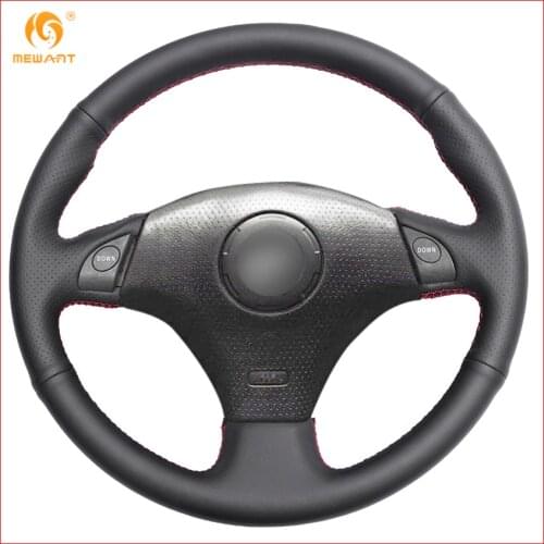 MEWANT Black Genuine Leather Car Steering Wheel Cover for Toyota RAV4 2003-2005 Corolla 2001 Lexus IS200 300 1999-2005 Parts
