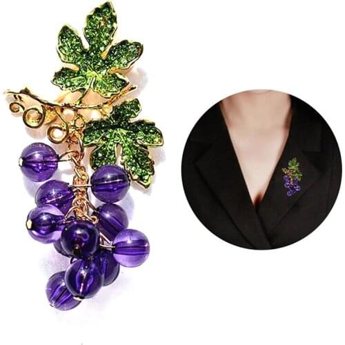 1PC Hot New Creative Crystal Grape Brooches for Women Cute Luxury Brooch Pin Fashion Jewelry Elegant Wedding Brooch Bouquet Hot