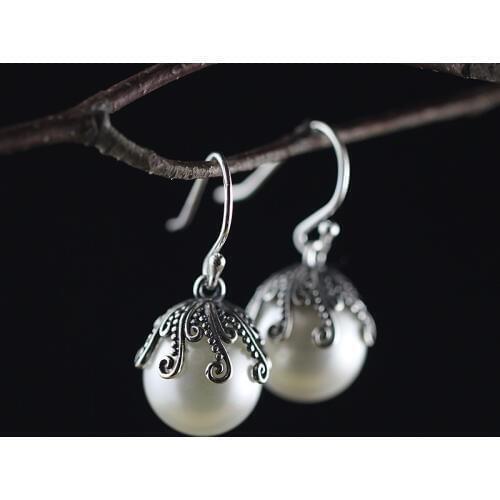 L&P Thai Silver New Fashion Natural Pearl Earrings for Women High Quality Jewelry Earrings Fine Jewelry Pendant Birthday gift