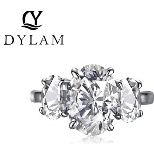 DYLAM Wedding Ring 925 Sterling Silver Classic Eternity Ring For Women noble Temperament Statement Wedding Jewelry CZ ngagement