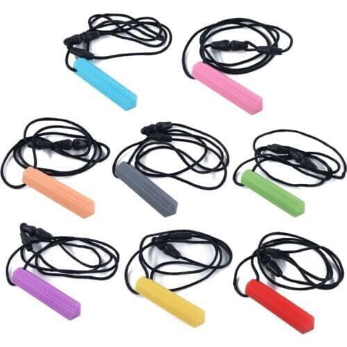 2020 New Silicone Teether Kids Chew Necklace Sensory Chewy Pendant Toys for Autism ADHD