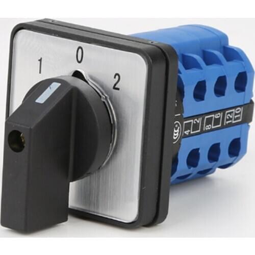 20A 660V 3 Position 1-0-2 12 Terminals Rotary Cam Changeover Switch LW28-20 LW26-20