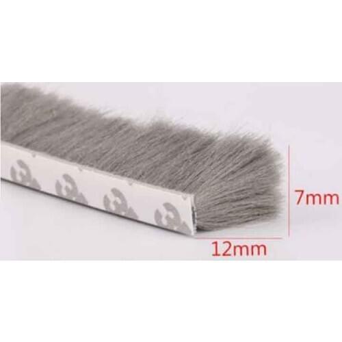 3m x 7 x 12mm Self Adhesive Seal Strip Door Draught Excluder Brush Window Protector