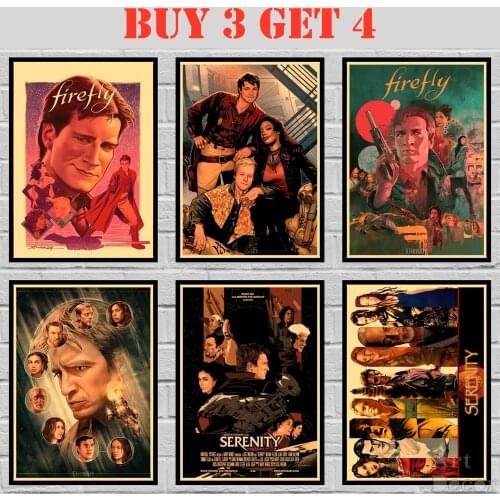 42 Designs TV Show Serenity Firefly Kraft paper Poster Home Decal Artwork Painting Funny Wall Sticker 42X30cm