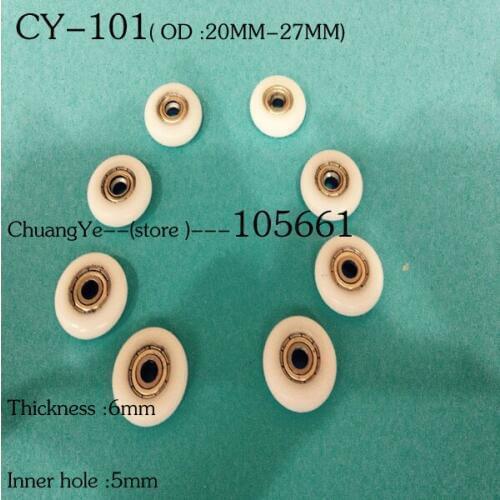 8 x Rodamientos De Mampara/De pasillo/Ruedas 19mm/23mm/25mm/27mm