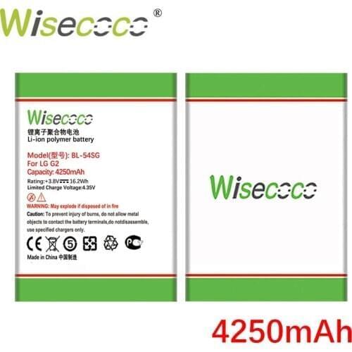 Wisecoco BL-54SG ( BL-54SH ) 4250mAh New Battery For LG G2 F320 F340L H522Y 2610mAh F260 D728 D729 H778 H779 D722 lg90 D410
