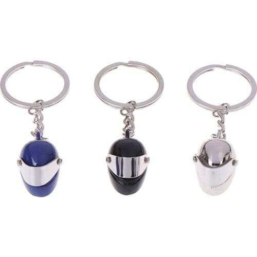1PC Moto Crash Helmet Car Keychain Helmet Shape Metal Key Chain Innovative Gift Emulational Motorcycle Safety Helmet Keyring