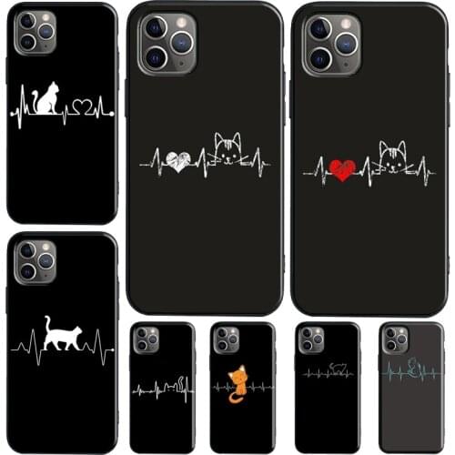 Cat Heartbeat Case For iPhone 12 mini 11 Pro Max XR X XS Max 6S 7 8 Plus SE 2020 Cover Funda