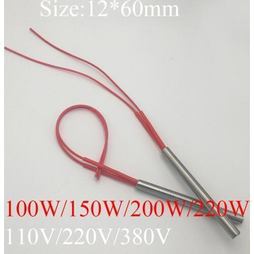 12x60 12*60 100W 150W 200W 220W AC 110V 220V 380V Stainless Steel Cylinder Tube Mold Heating Element Single End Cartridge Heater