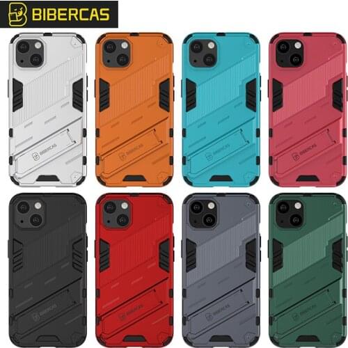 FOR APPLE iphone 13 PRO Max Mini Hard Rubber Armor Bracket Cover Case Punk Stlye Protect Shockproof