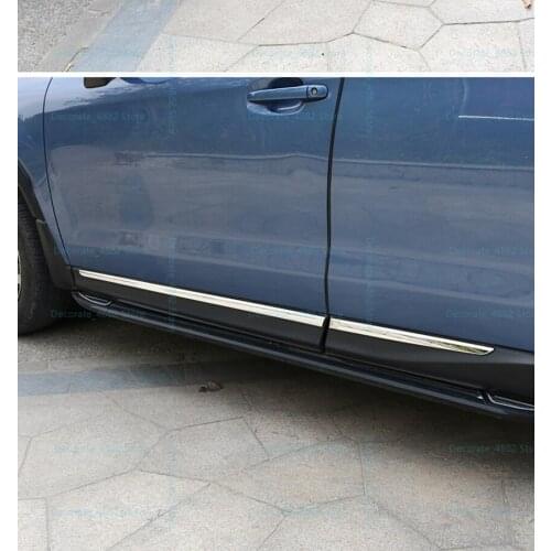 For Subaru Forester 2013 to 2018 Exterior High Quality ABS Chrome Door Body Protector Side Molding Cover Trims Car Styling 4Pcs