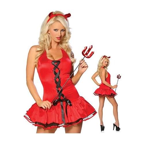 Hot Sexy Girl Fancy Dress Red Devil Costume ML9026 Holloween Costumes