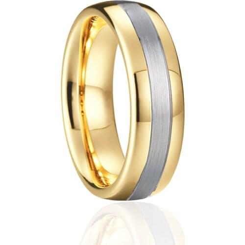 Love Alliances wedding band tungsten ring men gold color Anniversary fashion jewelry rings for women 8mm USA size 5 to 15