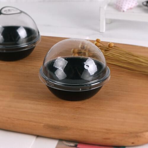 50pcs High quality round creative small plastic cups baking package dessert cake decoration packaging cups with transparent lids