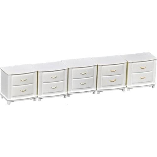 Dollhouse Bedroom White Bedside Table Nightstand 1:25 Miniature Furniture