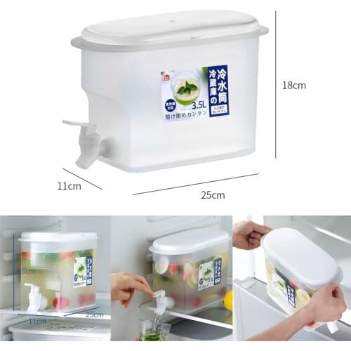 Fridge Water Jug Cold Lemon Juice Pitcher Beverage Drink With Faucet Kitchen
