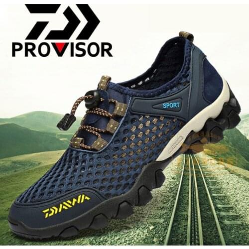 Dawa Summer Fishing Trend Mesh Shoes Casual Breathable Outdoor Hiking Non-slip Shoes Fashion Air-conditioned Hollow Shoes