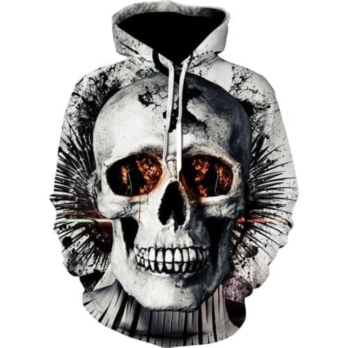 2020 Autumn Skull headr Men Hoodies Sweatshirts 3D Print Funny Hip HOP Hoodies Novelty Streetwear Hooded Jackets Male Tracksuits