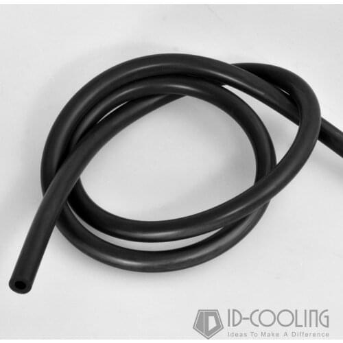 ID-COOLING 6mm ID 12MM OD Soft Rubber Tubing, High Quality Anti-Corrosive Water Cooling Tubing,Flexible Hose,Black,Length 30cm