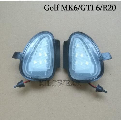 Pair LED Puddle Lights Welcome Lamps for VW Golf MK6 GTI 6 MKVI Touran 1T3 2011-2015 replacement under side mirror lights