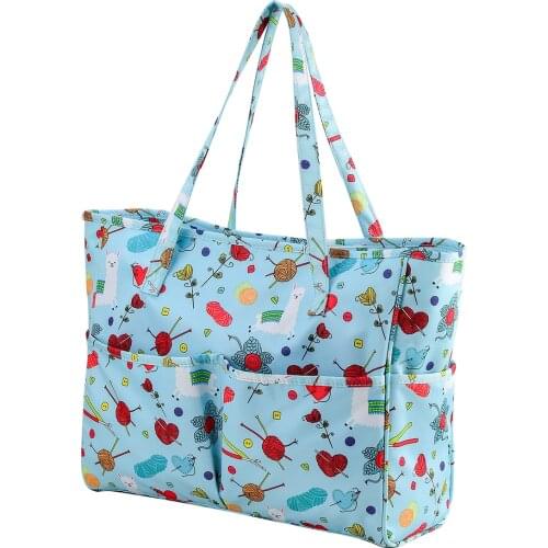 Portable Sewing Supplies Storage Bag Cute print sheep Oxford Cloth Wool Crochet Hook Knitting Needle Crochet Hooks Organizer