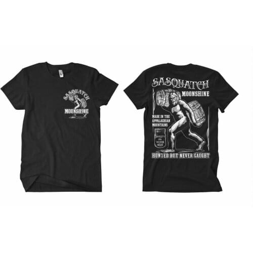 Sasquatch Moonshine Express. Vintage Rebel Whiskey Rockabilly T-Shirt. Summer Cotton Short Sleeve O-Neck Mens T Shirt New S-3XL