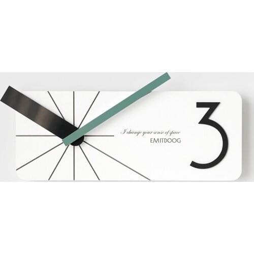 Modern Simple Wall Clock Art Creative Square Office Wooden Wall Clock Mediterranean Unique White Duvar Saati Home Decor AD50WC